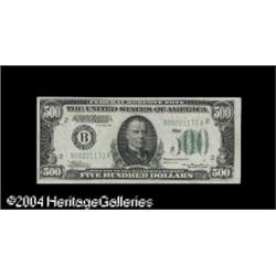 Fr. 2201-B $500 1934 Light Green Seal. Federal Reserve Fr. 2201-B $500 1934 Federal Reserve Note. Ch
