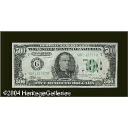 Fr. 2201-G $500 1934 Federal Reserve Note. About Uncirc Fr. 2201-G $500 1934 Federal Reserve Note. A