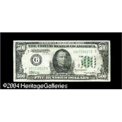 Fr. 2201-G $500 1934 Federal Reserve Note. Extremely Fr. 2201-G $500 1934 Federal Reserve Note. Extr