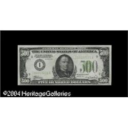 Fr. 2201-I $500 1934 Light Green Seal Federal Reserve Fr. 2201-I $500 1934 Light Green Seal Federal 