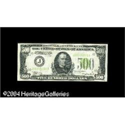 Fr. 2201-J $500 1934 Light Green Seal Federal Reserve N Fr. 2201-J $500 1934 Light Green Seal Federa
