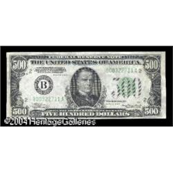 Fr. 2202-B $500 1934A Federal Reserve Note. Choice Cr Fr. 2202-B $500 1934A Federal Reserve Note. Ch