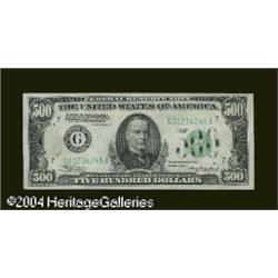 Fr. 2202-G $500 1934-A Federal Reserve Note. Choice Abo Fr. 2202-G $500 1934A Federal Reserve Note. 