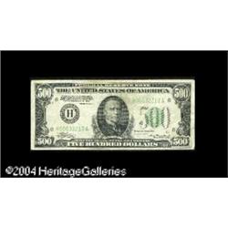 Fr. 2202-H $500 1934A Federal Reserve Note. Very Fine. Fr. 2202-H $500 1934A Federal Reserve Note. V
