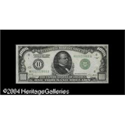 Fr. 2210-H $1,000 1928 Federal Reserve Note. Choice Cri Fr. 2210-H $1,000 1928 Federal Reserve Note.
