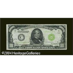 1934 $1,000 Light Green Seal Federal Reserve Note, Fr-2 Fr. 2211-C $1,000 1934 Federal Reserve Note.