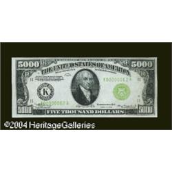 Fr. 2221-K $5,000 1934 Federal Reserve Note. Choice Cri Fr. 2221-K $5,000 1934 Federal Reserve Note.
