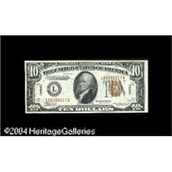 Fr. 2303 $10 1934-A Hawaii Federal Reserve Note. Choice Fr. 2303 $10 1934A Hawaii Federal Reserve No