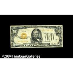 Fr. 2404 $50 1928 Gold Certificate. Fine-Very Fine.An Fr. 2404 $50 1928 Gold Certificate. Fine-Very 
