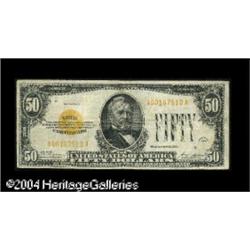 Fr. 2405 $100 1928 Gold Certificate. Choice Fine.A prob Fr. 2404 $50 1928 Gold Certificate. Choice F