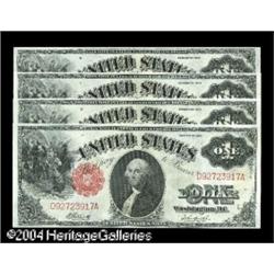 Fr. 37 $1 1917 Legal Tender Cut Sheet of Four Superb Ge Fr. 37 $1 1917 Legal Tender Cut Sheet of Fou