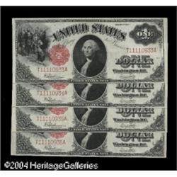Fr. 39 $1 1917 Legal Tender Notes Cut Sheet of Four Cho Fr. 39 $1 1917 Legal Tenders Cut Sheet of Fo