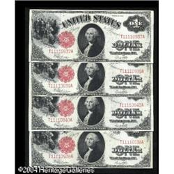 Fr. 39 $1 1917 Legal Tender Notes Cut Sheet of Four Gem Fr. 39 $1 1917 Legal Tenders Cut Sheet of Fo