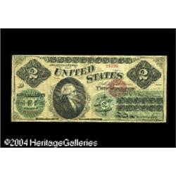 Fr. 41 $2 1862 Legal Tender Fine. Beautifully margi Fr. 41 $2 1862 Legal Tender Fine.