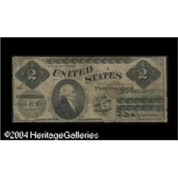 Fr. 41a $2 1862 Legal Tender Very Good. A circulated s Fr. 41a $2 1862 Legal Tender Very Good.