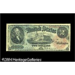 Fr. 42 $2 1869 Legal Tender Fine. The note is one small Fr. 42 $2 1869 Legal Tender Fine.