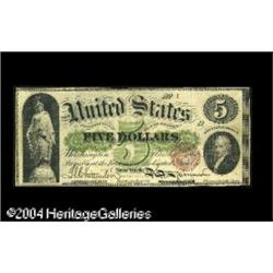 Fr. 63 $5 1863 Legal Tender Serial Number 1 Very Fine. Fr. 63 $5 1863 Legal Tender Serial Number 1 V