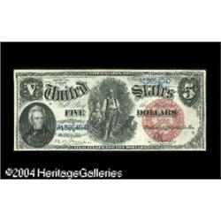 Fr. 73 $5 1880 Legal Tender Very Choice New. This Large Fr. 73 $5 1880 Legal Tender Very Choice New.