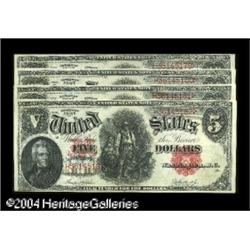 Fr. 88 $5 1907 Legal Tender Cut Sheet of Four Extreme Fr. 88 $5 1907 Legal Tender Cut Sheet of Four 