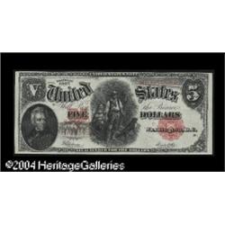 Fr. 91 $5 1907 Legal Tender Extremely Fine-About New. B Fr. 91 $5 1907 Legal Tender Extremely Fine-A