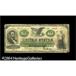 Fr. 93 $10 1862 Legal Tender Very Good. There is a Fr. 93 $10 1862 Legal Tender Very Good.