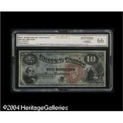 Fr. 96 $10 1869 Legal Tender CGC Superb Gem 66. This lo Fr. 96 $10 1869 Legal Tender CGC Superb Gem 