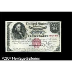 Fr. 214 $10 1879 Refunding Certificate Fine-Very Fine. Fr. 214 $10 1879 Refunding Certificate Superb