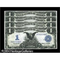 Fr. 233 $1 1899 Silver Certificate Cut Sheet of Four Ge Fr. 233 $1 1899 Silver Certificate Cut Sheet