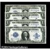 Image 1 : Fr. 237 $1 1923 Silver Certificates Cut Sheet of Four G Fr. 237 $1 1923 Silver Certificates Cut Shee