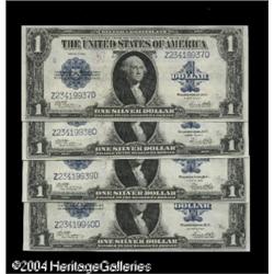 Fr. 238 $1 1923 Silver Certificates Cut Sheet of Four V Fr. 238 $1 1923 Silver Certificates Cut Shee