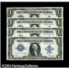 Image 1 : Fr. 238 $1 1923 Silver Certificates Cut Sheet of Four G Fr. 238 $1 1923 Silver Certificates Cut Shee