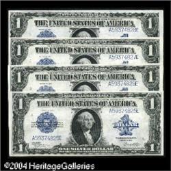 Fr. 238 $1 1923 Silver Certificates Cut Sheet of Four Fr. 238 $1 1923 Silver Certificates Cut Sheet 