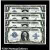 Image 1 : Fr. 238 $1 1923 Silver Certificates Cut Sheet of Four Fr. 238 $1 1923 Silver Certificates Cut Sheet 