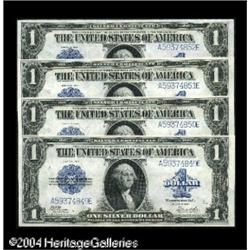Fr. 238 $1 1923 Silver Certificates Cut Sheet of Four Fr. 238 $1 1923 Silver Certificates Cut Sheet 