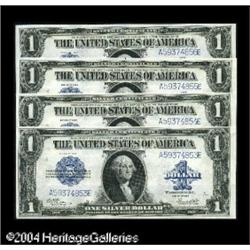 Fr. 238 $1 1923 Silver Certificates Cut Sheet of Four Fr. 238 $1 1923 Silver Certificates Cut Sheet 