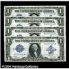 Image 1 : Fr. 238 $1 1923 Silver Certificates Cut Sheet of Four G Fr. 238 $1 1923 Silver Certificates Cut Shee