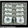 Image 1 : Fr. 238 $1 1923 Silver Certificates Cut Sheet of Four Fr. 238 $1 1923 Silver Certificates Cut Sheet 