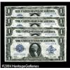 Image 1 : Fr. 238 $1 1923 Silver Certificates Cut Sheet of Four Fr. 238 $1 1923 Silver Certificates Cut Sheet 