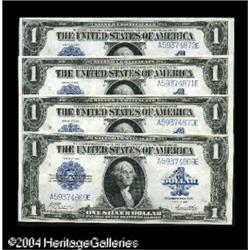 Fr. 238 $1 1923 Silver Certificates Cut Sheet of Four Fr. 238 $1 1923 Silver Certificates Cut Sheet 