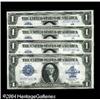 Image 1 : Fr. 238 $1 1923 Silver Certificates Cut Sheet of Four G Fr. 238 $1 1923 Silver Certificates Cut Shee