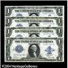 Image 1 : Fr. 238 $1 1923 Silver Certificates Cut Sheet of Four Fr. 238 $1 1923 Silver Certificates Cut Sheet 