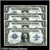 Image 1 : Fr. 238 $1 1923 Silver Certificates Cut Sheet of Four Fr. 238 $1 1923 Silver Certificates Cut Sheet 