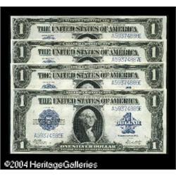 Fr. 238 $1 1923 Silver Certificates Cut Sheet of Four Fr. 238 $1 1923 Silver Certificates Cut Sheet 