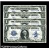 Image 1 : Fr. 238 $1 1923 Silver Certificates Cut Sheet of Four Fr. 238 $1 1923 Silver Certificates Cut Sheet 