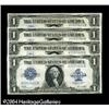 Image 1 : Fr. 238 $1 1923 Silver Certificates Cut Sheet of Four Fr. 238 $1 1923 Silver Certificates Cut Sheet 