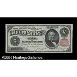 Fr. 267 $5 1891 Silver Certificate Gem New. A broadly m Fr. 267 $5 1891 Silver Certificate Gem New.