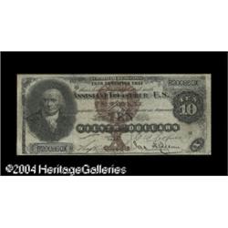 Fr. 286 $10 1880 Silver Certificate Fine-Very Fine. Wit Fr. 286 $10 1880 Silver Certificate Fine-Ver