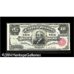 Germany, Fr. 298 $10 1891 Silver Certificate About New. The scar Fr. 298 $10 1891 Silver Certificate