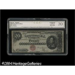 Fr. 312 $20 1880 Silver Certificate CGC Very Fine 20. A Fr. 312 $20 1880 Silver Certificate CGC Very