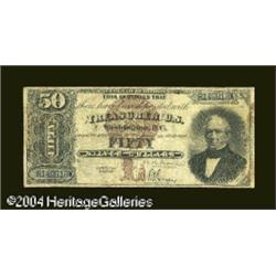 Fr. 327 $50 1880 Silver Certificate Very Good-Fine.In o Fr. 327 $50 1880 Silver Certificate Very Goo